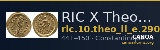 RIC X Theodosius II (East) 290 — CANOA