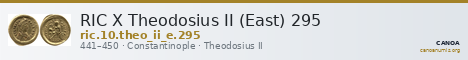 RIC X Theodosius II (East) 295 — CANOA