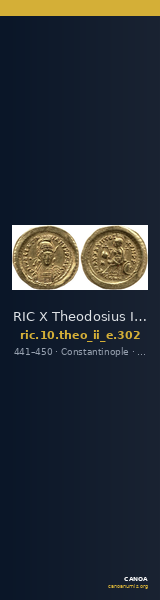 RIC X Theodosius II (East) 302 — CANOA