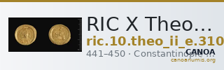 RIC X Theodosius II (East) 310 — CANOA