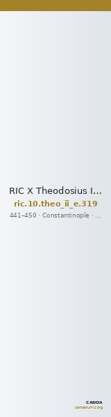 RIC X Theodosius II (East) 319 — CANOA