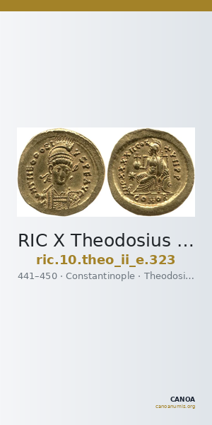 RIC X Theodosius II (East) 323 — CANOA