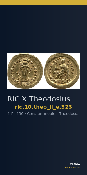 RIC X Theodosius II (East) 323 — CANOA