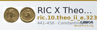 RIC X Theodosius II (East) 323 — CANOA