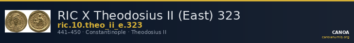 RIC X Theodosius II (East) 323 — CANOA