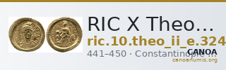 RIC X Theodosius II (East) 324 — CANOA