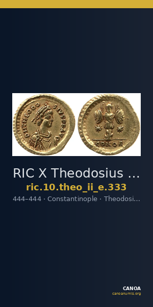 RIC X Theodosius II (East) 333 — CANOA