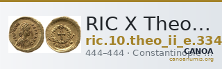RIC X Theodosius II (East) 334 — CANOA