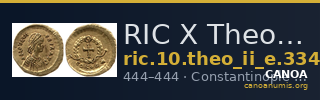 RIC X Theodosius II (East) 334 — CANOA