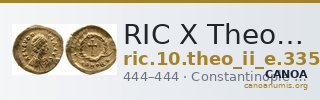 RIC X Theodosius II (East) 335 — CANOA