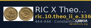 RIC X Theodosius II (East) 336 — CANOA