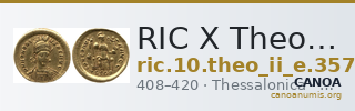RIC X Theodosius II (East) 357 — CANOA