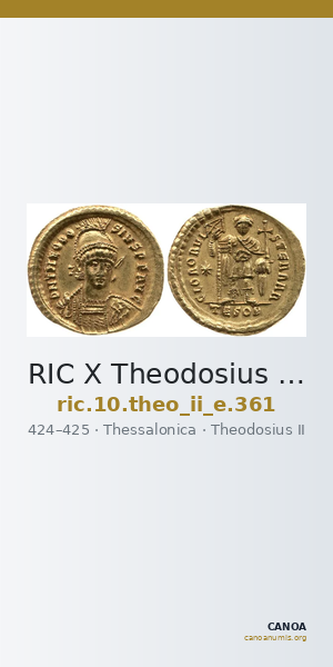 RIC X Theodosius II (East) 361 — CANOA