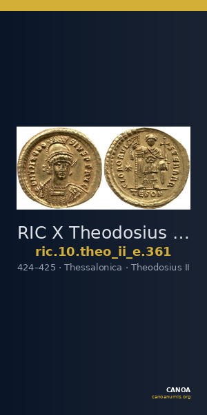 RIC X Theodosius II (East) 361 — CANOA