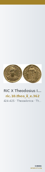 RIC X Theodosius II (East) 362 — CANOA