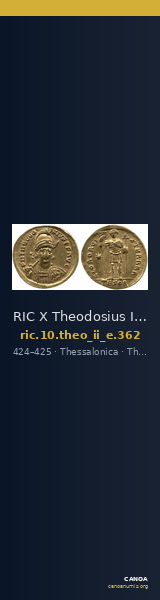 RIC X Theodosius II (East) 362 — CANOA