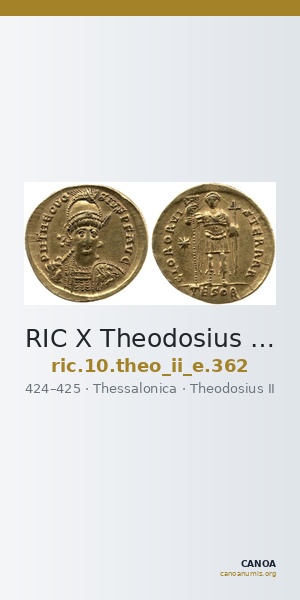 RIC X Theodosius II (East) 362 — CANOA
