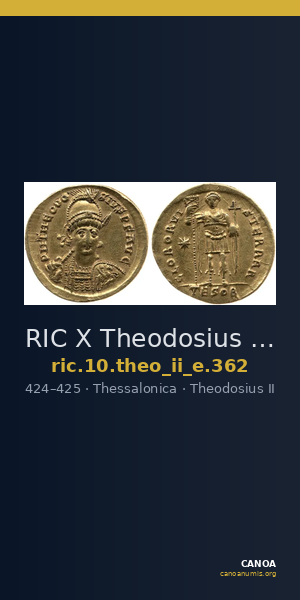 RIC X Theodosius II (East) 362 — CANOA