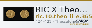 RIC X Theodosius II (East) 365 — CANOA