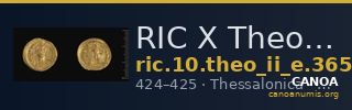 RIC X Theodosius II (East) 365 — CANOA