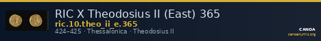 RIC X Theodosius II (East) 365 — CANOA