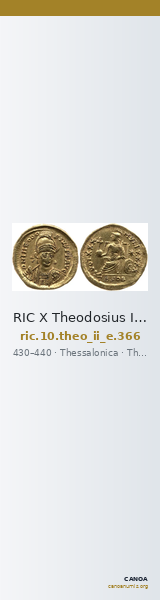 RIC X Theodosius II (East) 366 — CANOA
