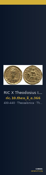 RIC X Theodosius II (East) 366 — CANOA