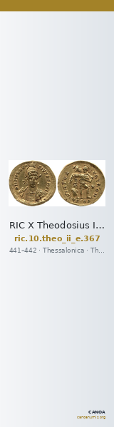 RIC X Theodosius II (East) 367 — CANOA