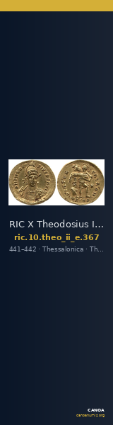 RIC X Theodosius II (East) 367 — CANOA