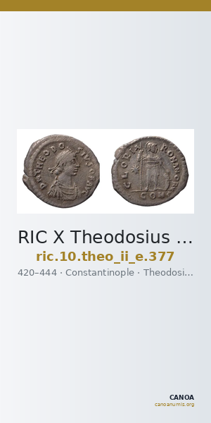 RIC X Theodosius II (East) 377 — CANOA