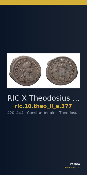 RIC X Theodosius II (East) 377 — CANOA