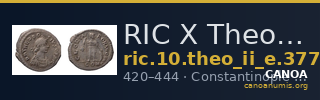 RIC X Theodosius II (East) 377 — CANOA