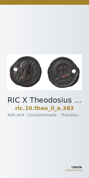 RIC X Theodosius II (East) 383 — CANOA