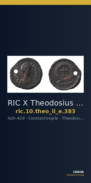 RIC X Theodosius II (East) 383 — CANOA