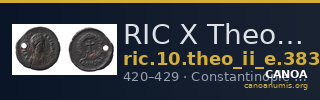 RIC X Theodosius II (East) 383 — CANOA
