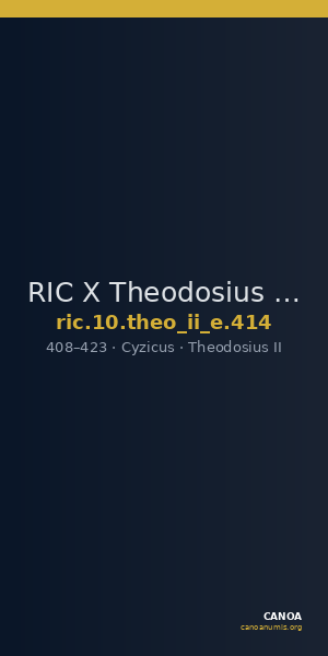 RIC X Theodosius II (East) 414 — CANOA