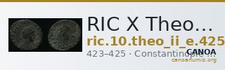 RIC X Theodosius II (East) 425 — CANOA