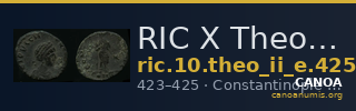 RIC X Theodosius II (East) 425 — CANOA