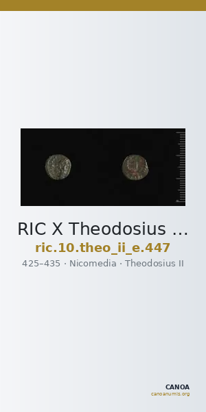 RIC X Theodosius II (East) 447 — CANOA