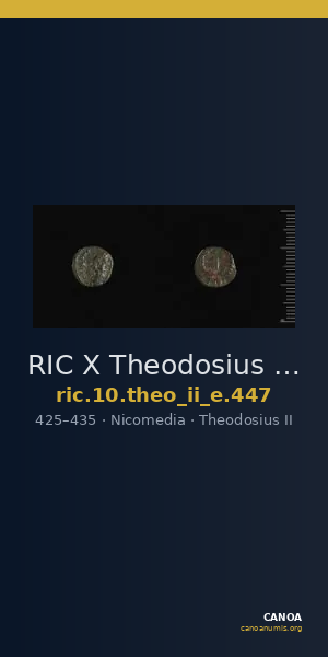 RIC X Theodosius II (East) 447 — CANOA