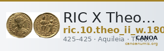 RIC X Theodosius II (West) 1805 — CANOA