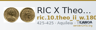 RIC X Theodosius II (West) 1808 — CANOA