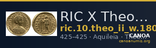 RIC X Theodosius II (West) 1808 — CANOA