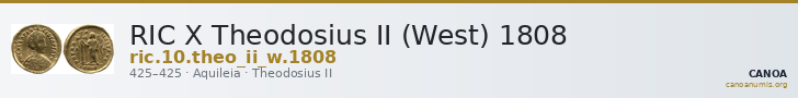 RIC X Theodosius II (West) 1808 — CANOA