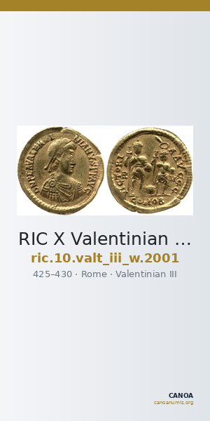 RIC X Valentinian III 2001 — CANOA