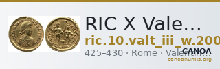 RIC X Valentinian III 2001 — CANOA