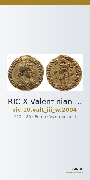 RIC X Valentinian III 2004 — CANOA