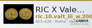 RIC X Valentinian III 2005 — CANOA