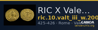 RIC X Valentinian III 2005 — CANOA