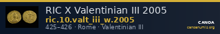 RIC X Valentinian III 2005 — CANOA